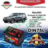 Münster Robust MF CMF DIN75 | DIN75L | 57539 (75AH) Car Battery Bateri Kereta for Hyundai Terracan 3