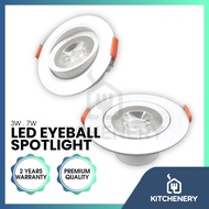 KNY_ LED Eyeball 3W 7W Spotlight Recessed Downlight Home Lighting Room Ceiling Down Light Lampu Siling Hiasan Rumah