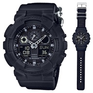 นาฬิกาข้อมือผู้ชาย Casio G-SHOCK GA-100 รุ่น GA-100BBN-1A สายผ้า (GA-100BBN-1)