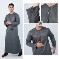 Gamis Pria Slimfit Jubah Pria Jubbah polos kancing kotak Jubah Gamis Muslim Pria Model Terbaru gamis