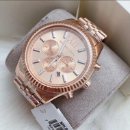 Limited Style of Michael Kors MK8319 Lexington Chronograph Rose Dial Rose Gold-plated Men's Watch With 1 Year Warranty For Mechanism