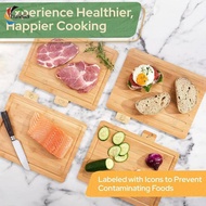 [chulisia] 4x Wooden Cutting Board with Stand Household Cutting Board Outdoor Kitchen Chopping Board