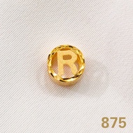 Huruf R Bulat 875 Mata Kalung Bandul Mata Gelang Kadar 875 20 karat 20k Abjad Alfabet Perhiasan Wani