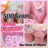 Serbuk Minuman es Lumut rasa Strawberry 500gram / bubuk minuman viral