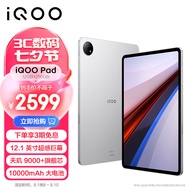 iQOO Pad 12.1英寸平板电脑（天玑9000+旗舰芯 12GB+256GB 144Hz超感巨幕 10000mAh电池）银翼