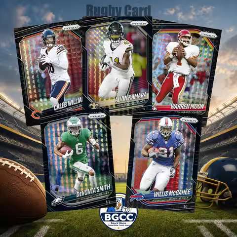 DIY Homemade Panini NFL Rugby Collection Card Caleb Williams Alvin Kamara Warren Moon Devonta Smith 