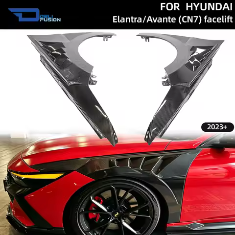 For 2023+ Hyundai Elantra Avante CN7 Facelift JW Style Front Vented Fender Upper Down Vent Carbon Ca