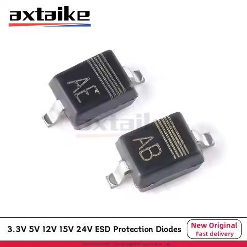 50PCS PESD3V3L1BA PESD5V0L1BA PESD12VL1BA PESD15VL1BA PESD24VL1BA AB AC AD AF SOD323 3.3V 5V Bidirec