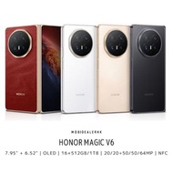 全新 New | Honor Magic V6 | 榮耀 Magic V6 | 5G | 智能手機 | 16+512Gb/1Tb | 7.95" + 6.52" | 120Hz | 20/20+50/