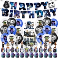 Star Wars R2D2 BB8 Darth Vader Yoda Birthday Party Decoration Balloon with Cake Cupcake Topper