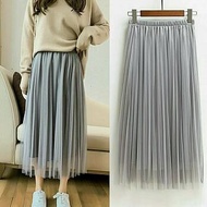 ●ECLAIRE● 02L Rok Skirt Midi Wanita Tutu Tulle Tile Polos Basic Dasar Korea Classy Mode Modis Trendy