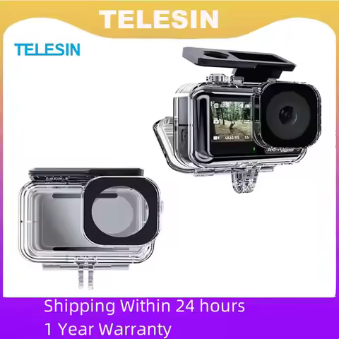 TELESIN 45M Action Camera Waterproof Case For DJI Action 3 4 5 Underwater Diving Housing Cover For D