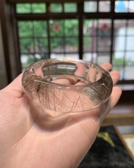 丨湖中芊蔚丨高品質黑銅鈦晶手鐲 圈口55.5 附台灣證書