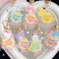 🇸🇬✅Sanrio Style Kawaii Hello Kitty Glitter Pendant Keychain My Melody Kuromi Cinnamoroll Girls Keychain Glitter Ornament