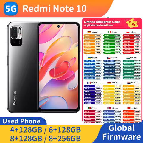 Redmi Note 10 5G 6.5 inch 2400x1080px RAM 8GB ROM 256GB 5000mAh 48MP Used Phone