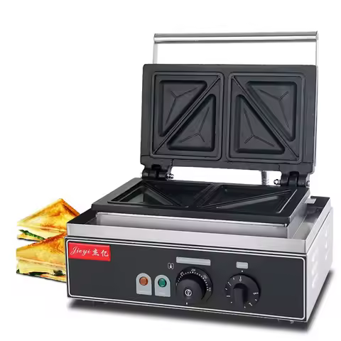 Commercial 4 Slice Triangle Sandwich Maker / Electric Breakfast Sandwich Maker