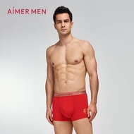 Aimer Men Panty Dragon Print Red Trunk Underwear NS23K391