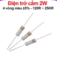 [Buy cheap wholesale prices] (20 pieces) Plug-in resistor 2W 4 color rings ±5% - value 120R to 25KR
