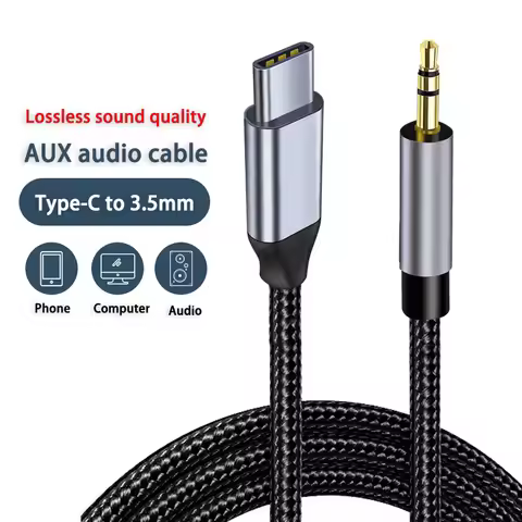 Usb C To 3.5mm Aux Audio Cable Type C To 3.5 Mm Car Aux Cord For Google Pixel 9 Pro 8 Samsung S24 Ul