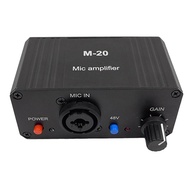 1Set Dynamic Microphone Condenser Microphone Amplifier M-20 Audio 48V Phantom Power Charging Metal+Plastic for Live Sound Card Speaker