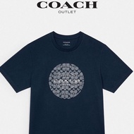 Coach Men 'S Classic Logo Cotton Casual Print Crew Neck Comfort Trend Spring Summer New