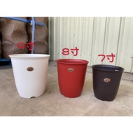 < Black Mi Sauce の Home > Product Name: Plain Pottery Pot 23cm/27cm/30cm/33cm (Plastic Pot/Round Pot