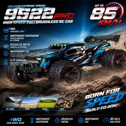 SCY 9522PRO 1:16 Brushless RC Car 85KM/H High Speed 4WD Off-Road Drift Racing Car Professional Remot