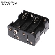 (time) 8*AA 12V Battery Clip Slot Storage Holder Box Case With 9V Snap Connector （MY）