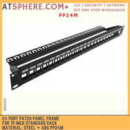 24 Port Patch Panel Frame for 19" 19 Inch Standard Rack Material Steel + ABS PP24M
