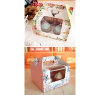 BB-146 4 Cavity Muffin Packaging Box With Handle (Rabbit/Deer)