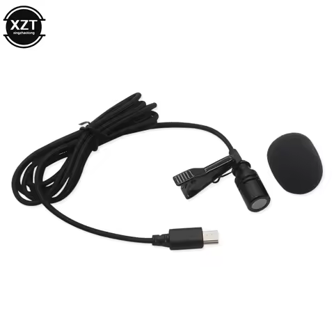 1.5m Wired Active Clip DV Lavalier Mini USB Microphone Stereo Professional Clip-on Mic for Gopro Her