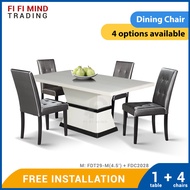 Quenche Marble Dining Table Set/ Dining Table 6 Seater/ Meja Makan 6 Kerusi/ Set Meja Makan Marble/ Meja Batu