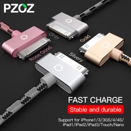 PZOZ สําหรับ iphone 4 s สาย USB ชาร์จชาร์จเร็วสําหรับ iphone 4s 3GS 3G iPad 1 2 3 iPod Nano itouch 30 ขาชาร์จอะแดปเตอร์ข้อมูลซิงค์สาย
