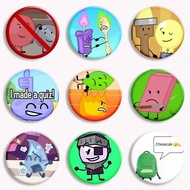 Inanimate Insanity Lightbulb Baseball Anime Button Pin BFDI Knife Fantube Cartoon Meme Brooch Badge 