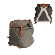 กระเป๋าเป้ผ้าใบลายโครงกระดูกด้านนอก M39รุ่นทหารสวีเดนสงครามโลกครั้งที่สองหนังวัวหนังฟอกฝาดแบบใหม่แนว