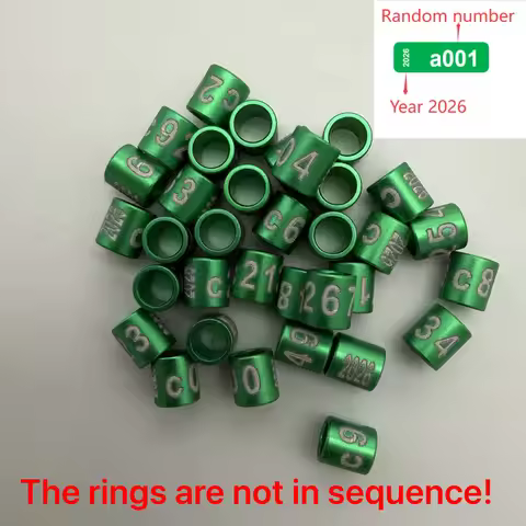 100PCS Green 2026 3.0mm Aluminum Bird Leg Band Unique ID Numbered Newborn 10days (The Rings are not 