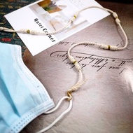 編織簡約日常口罩鍊 白色(棉線原色)