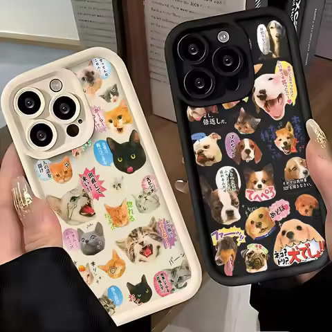 Korean Cute Cat Dog Y2K Phone Case for Oppo Realme C75 C65 C63 C67 C55 C53 C35 C33 C31 13 12 11 GT6 