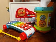 Anpanman 鋼琴玩具 + Fisher-Price 敲琴玩具 + 麵包超人鋼琴