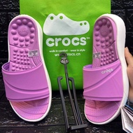 ใหม่ รองเท้าแตะ !! Crocs Reviva Slide 2 Crocs รองเท้าแตะ Crocs แบบดั้งเดิม สีม่วง W5 ah