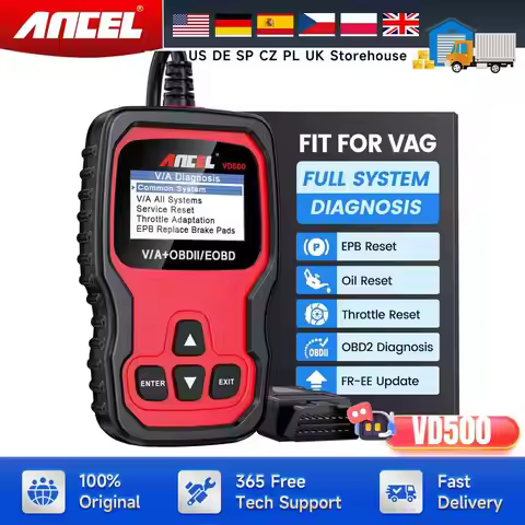 ANCEL VD500 OBD II Diagnostic Scanner for V-A-G Check Engine Light Code Reader Oil EPB Throttle Rese