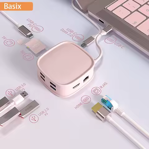 USB C HUB Type C Adapter 10 in 1 To 4K HDMI-compatible Adapter with RJ45 SD/TF Card Reader Fast Char
