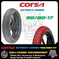 CORSA SPORT RAIN TIUBLESS TYRE 90/80-17 FOR SYM VF3i 185 HONDA RS150 RS-X150 FZ150 Y15 MT15 R15 BENE