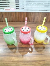 [RESTOCK] JCE 11 MASON JAR/ WITH STRAW 450ML / BASO / JUICE DRINKING GLASS CUP/ JUICE DRINKING JAR / GLASSWARE JAR TYPE WITH STRAW