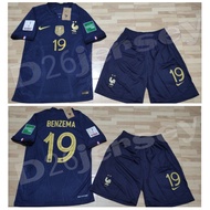 France Home Player Issue Jersey + Pants 2022 2023/ + Nameset + Patch World Cup 2022