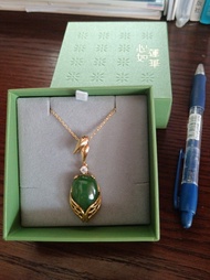 Gift for woman, lady, mama 和田玉吊墜配18K金銀項鍊