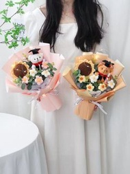 編織向日葵花束、畢業花束、畢業禮物、太陽花、生日花束、生日禮物