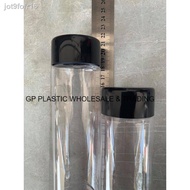 ♨﹉❇100pcs juice bottle plastic 300ml/400ml vitamilk jus juice milk tea black hitam tutup/cap water pet botol