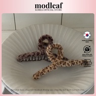 Modleaf Leopard Cozy Clip Korean large fuzzy hair Clip with Leopard print