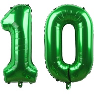 Green 10 Number Balloons Giant Jumbo Number 10 32" Helium Balloon Hanging Balloon Foil Mylar Balloon